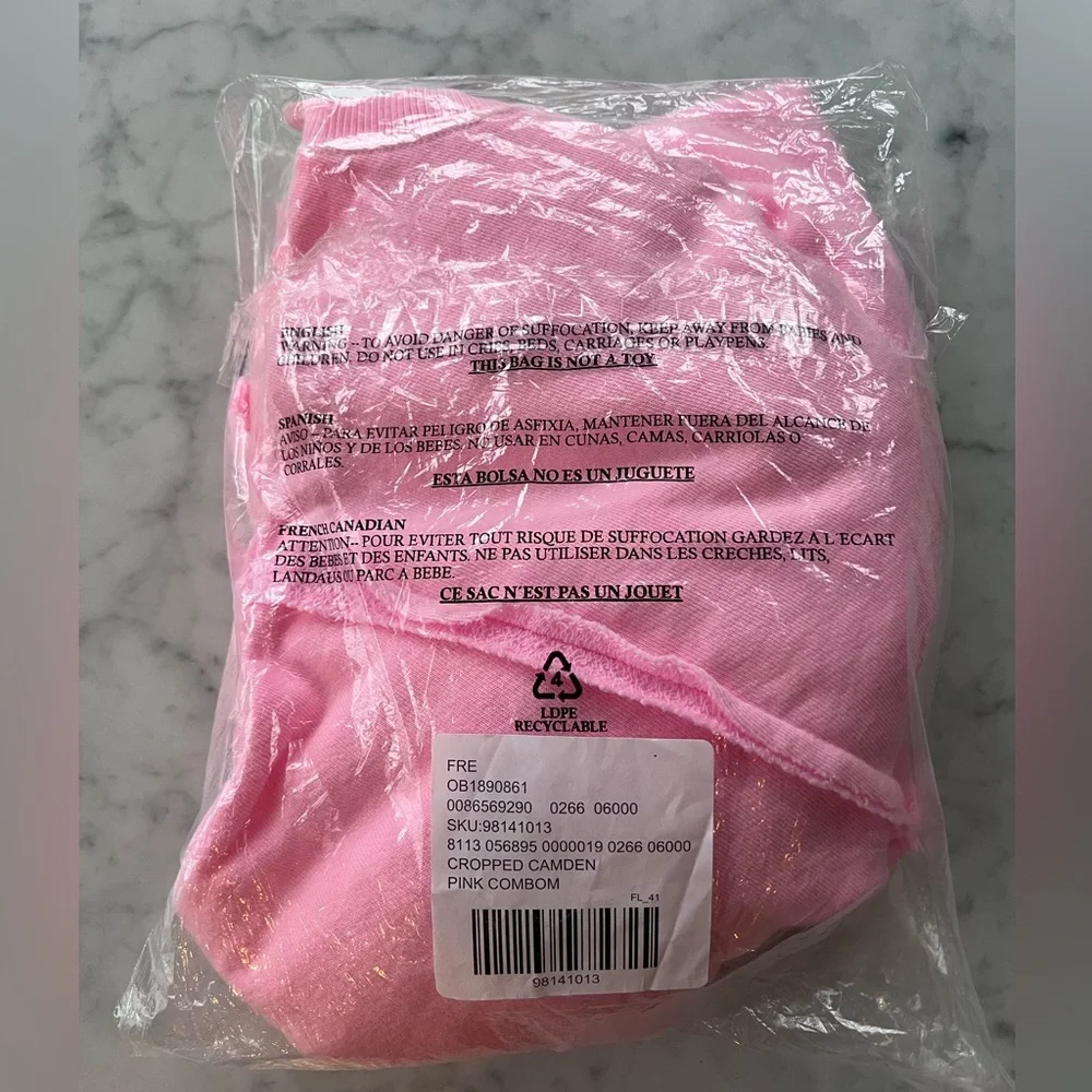 NWT Free People We The Free Camden Cropped Sweatshirt Pink Flame Sz Medium - Picture 13 of 13